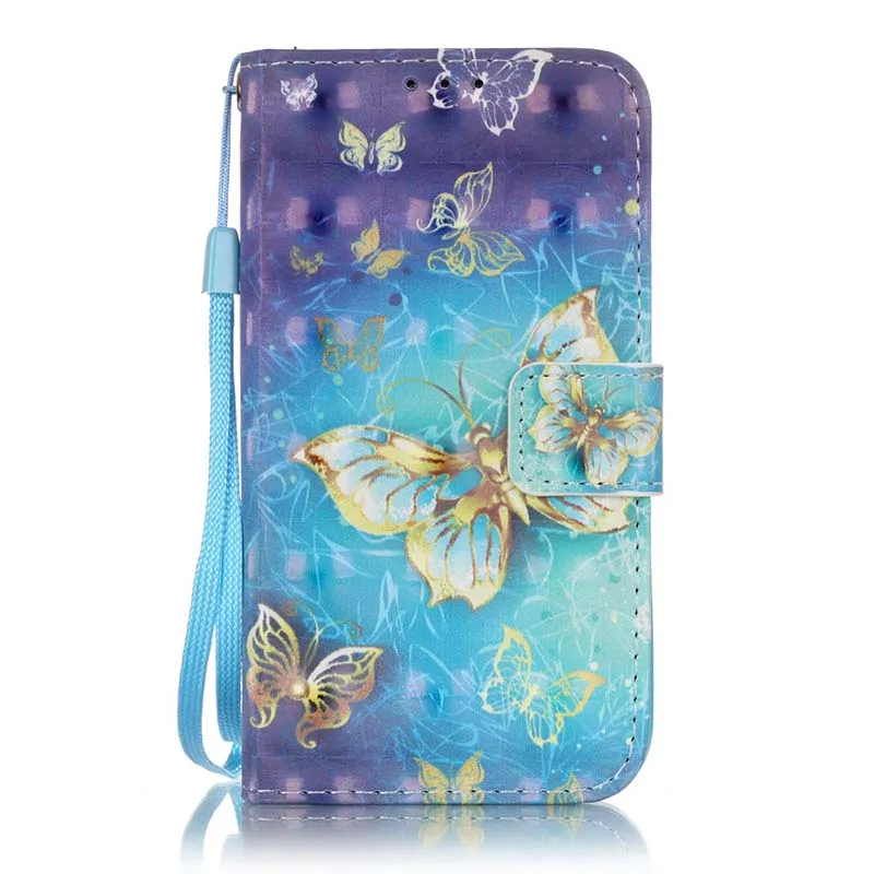 Golden Butterfly Чехол-бумажник чехол для samsung Galaxy Core Grand Prime G360 G530 G532 J3 J5 SM-J510F S4 S5 S6 Edge Plus S7 крышка подставкой Coque C21 - Цвет: Golden Butterfly