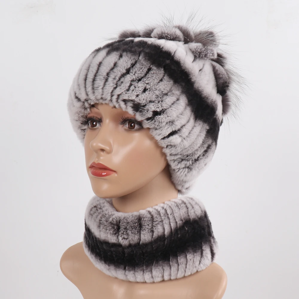 Новый стиль женская вязаная меховая шапка ушанка с маской для глушитель