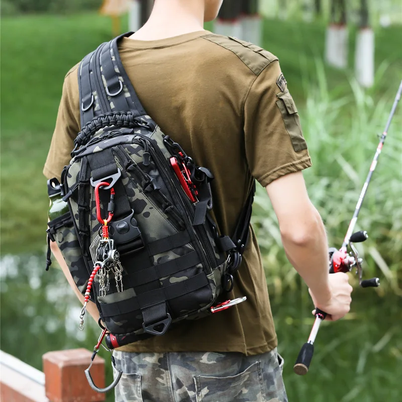 

Men Hiking Military Tactical Shoulder Bag Camping Sports Trekking Climbing Crossbody Fishing Outdoor Chest Bag For Male