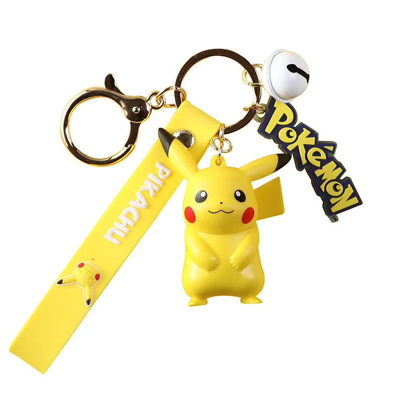 

Anime 2020 Pokemon Keychain Pendant Pokmon Toy Pikachu Keychain PVC Figures Pokemon Silicone Pendant Psyduck Charmander Key Ring