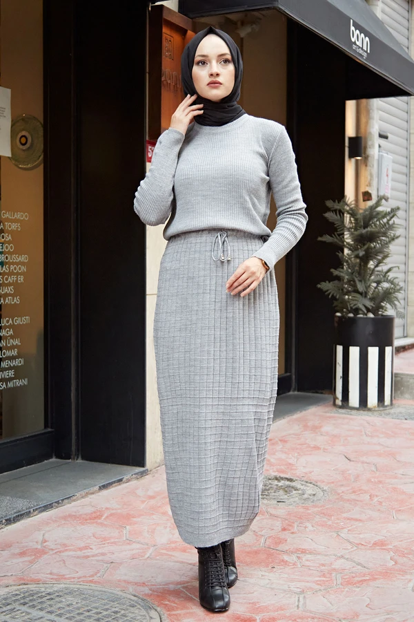TUGBA Knitwear Waist Shirred Dress Muslim women dresses for women Muslim long dress Muslim women turkey