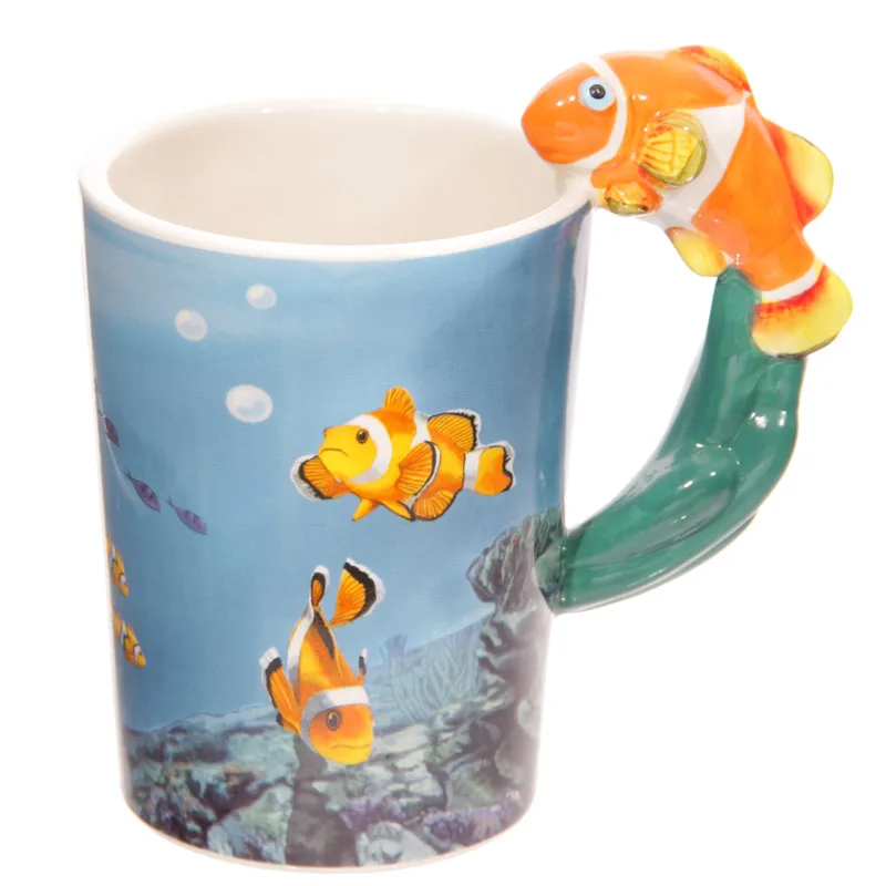Sea Life Подарочная кружка с изображением рыбы клоуна с фигурной ручкой керамическая кружка с тропической рыбкой кофейная чашка коллекция кружка с рыбкой Немо