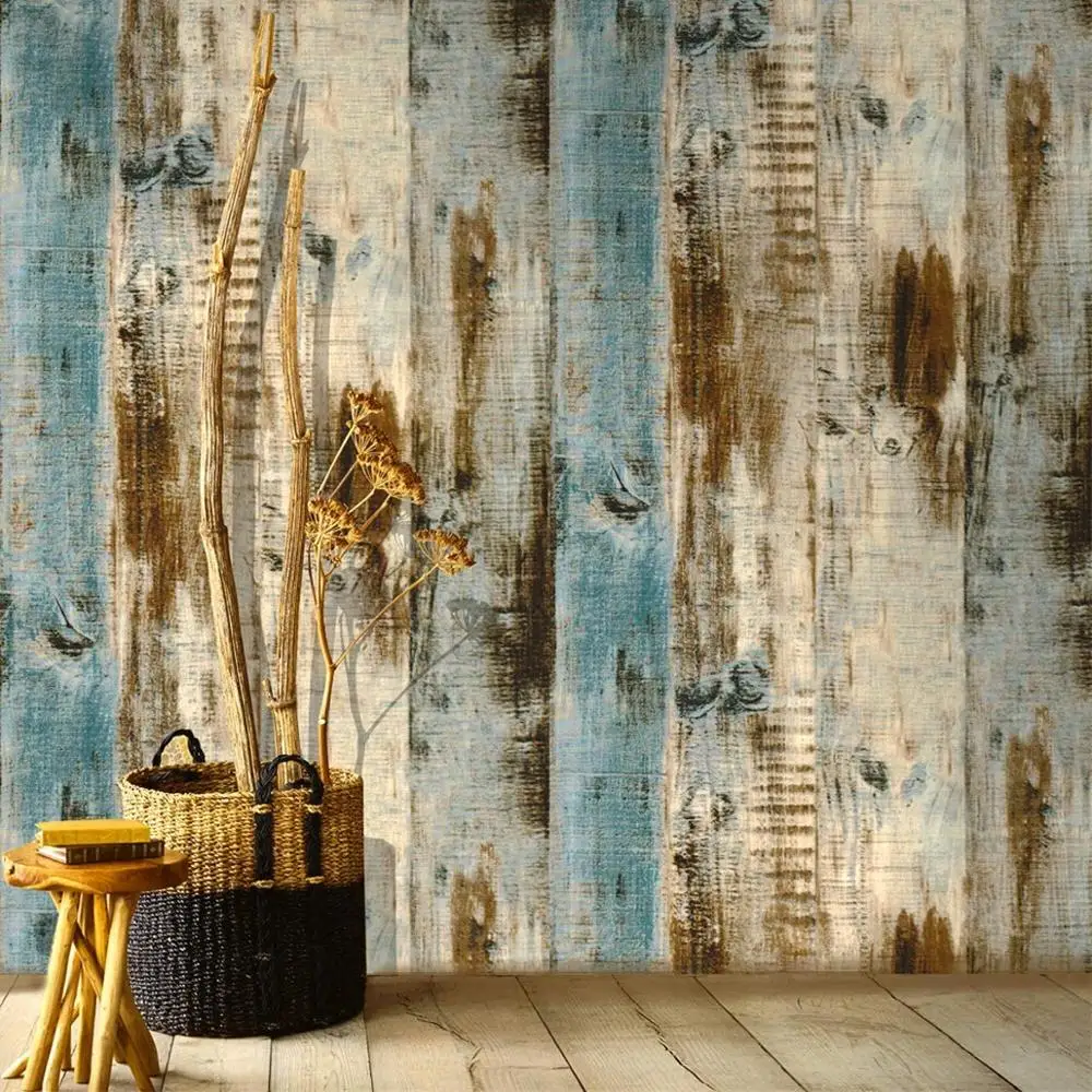 

LUCKYYJ Peel and Stick Wallpaper Wood Plank Faux Wood Wallpaper Removable Self-Adhesive Vintage Wall Covering Prepasted Decor