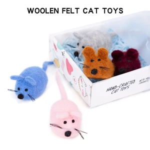 5pcs/Lot Mini Mice Funny Cat Toys Wool Stuffed Simulation Playing Toy for Cats Kitten Bite Resistant Interactive Pet Accessories