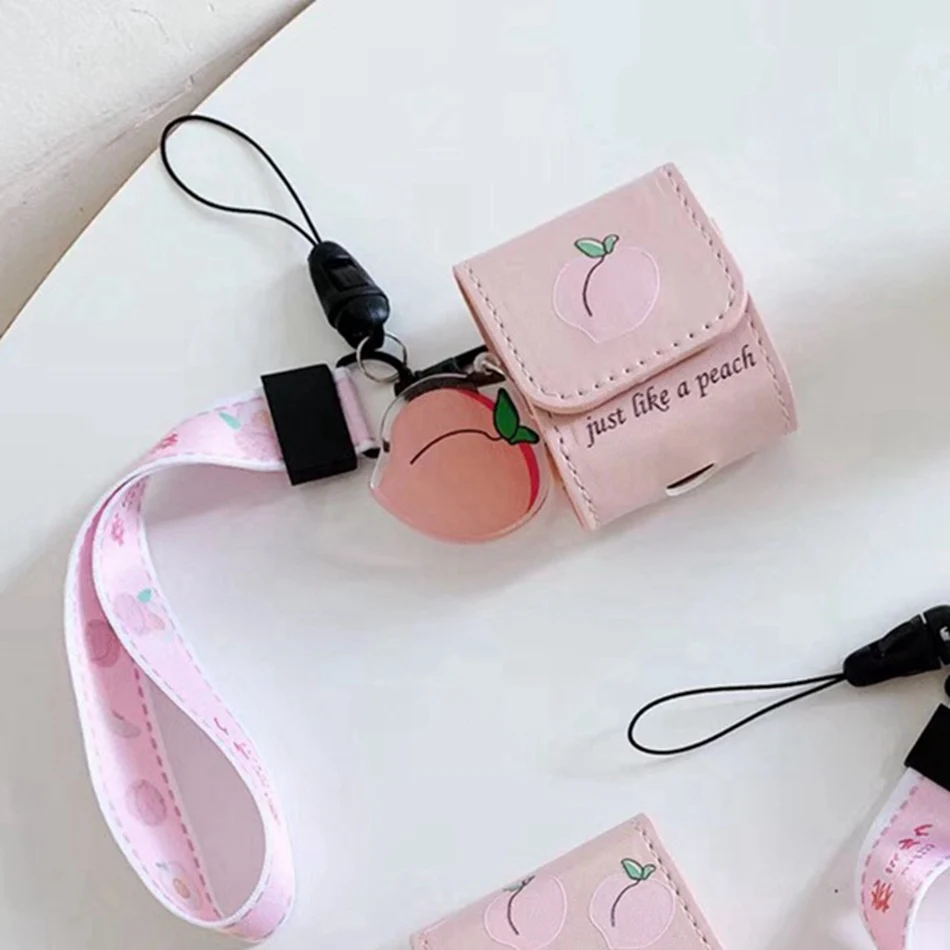 One Peach Чехол для AirPods милый мультяшный слон кожухи головных телефонов для Apple Airpods 2 забавные аксессуары защитный чехол с кольцом на палец - Цвет: One Peach