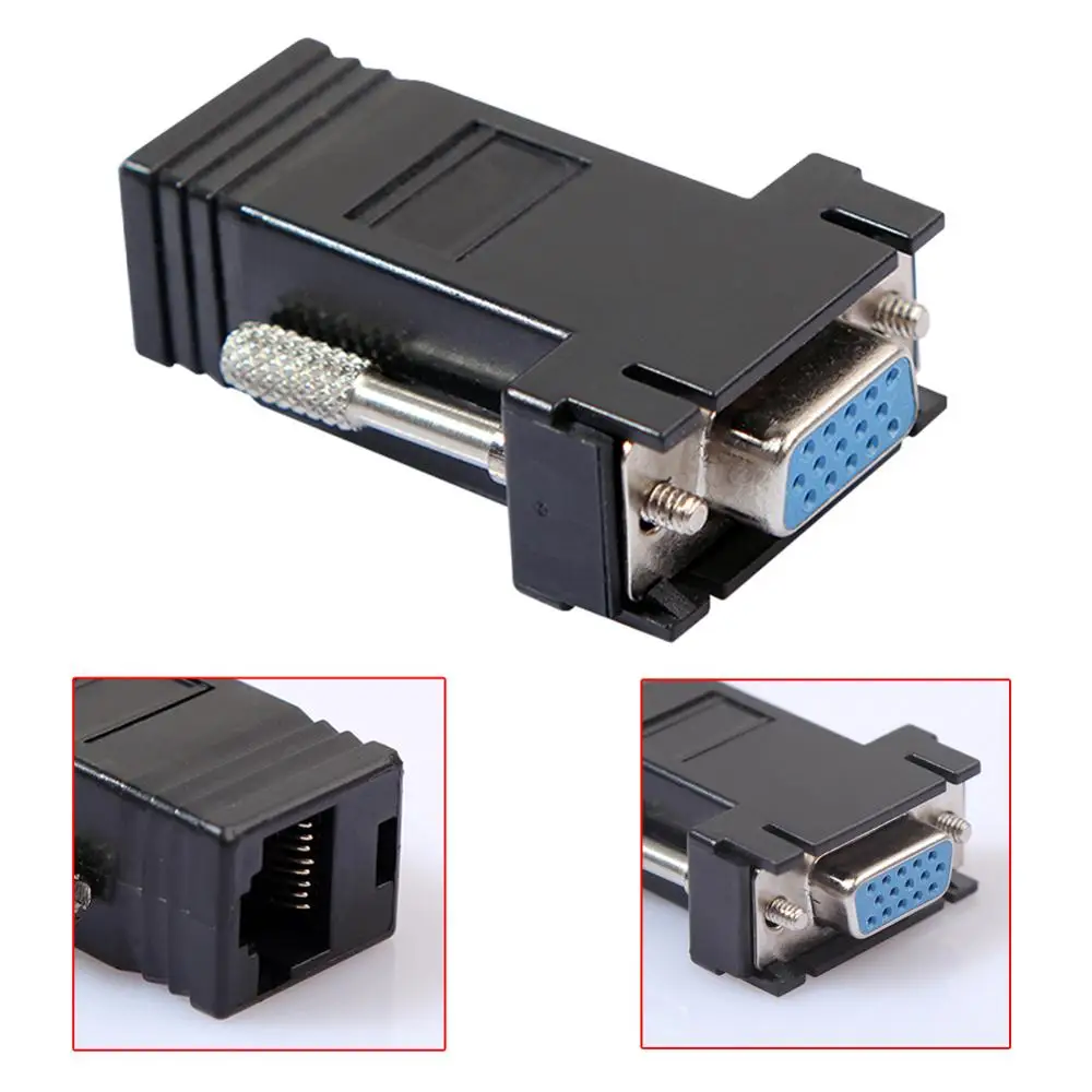 Женский/мужской VGA в RJ45 разъем видео удлинитель конвертер адаптер компьютер/ноутбук аксессуары для настольных ПК Запчасти для Macbook - Цвет: Female