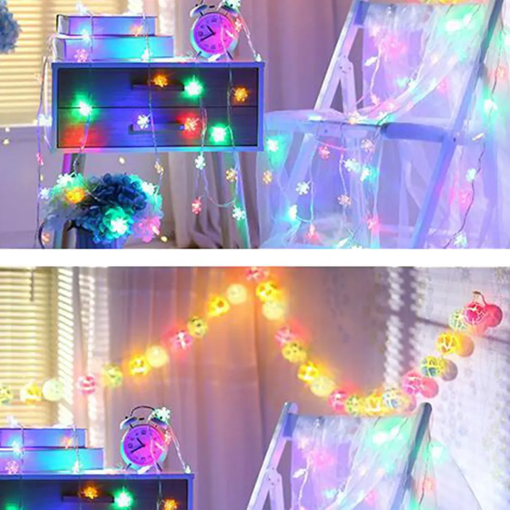 

Hot LED Waterproof Lamp Bead Snowflake Lamp String For New Year Christmas Wedding Decoration Birthday Party Fast Delivery