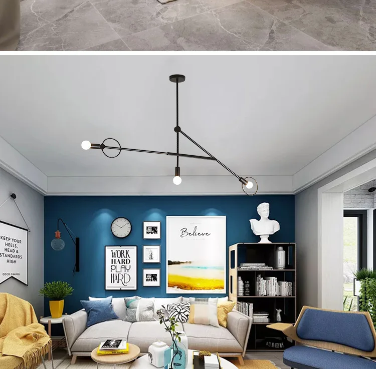 Modern geometric art Pendant Lights Nordic line Hanging Lamp Loft Industrial Home Decor Kitchen Light Fixture Luminaire Lighting