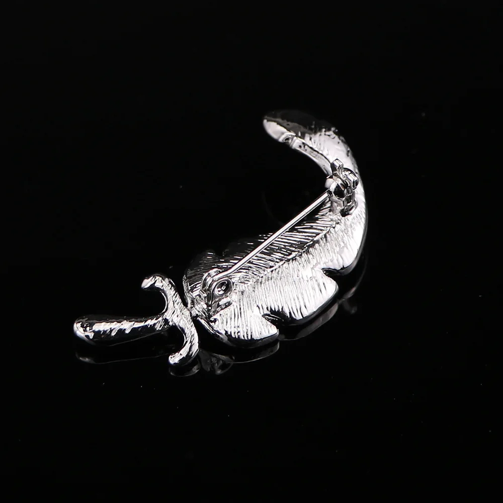 I-Remiel корейская мода Элегантные броши и булавки Стразы перо брошь булавка для