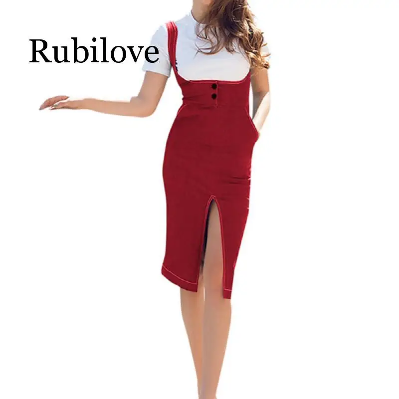 Модное женское платье на бретельках однотонное пуговицах с разрезом спереди без