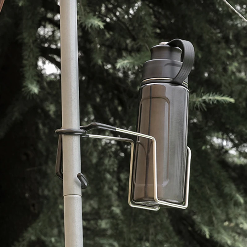 

Camping Cup Holder for Outdoor Hiking Grooves Design Stainless Steel Tent Light Support Portable Adventure Tools SM