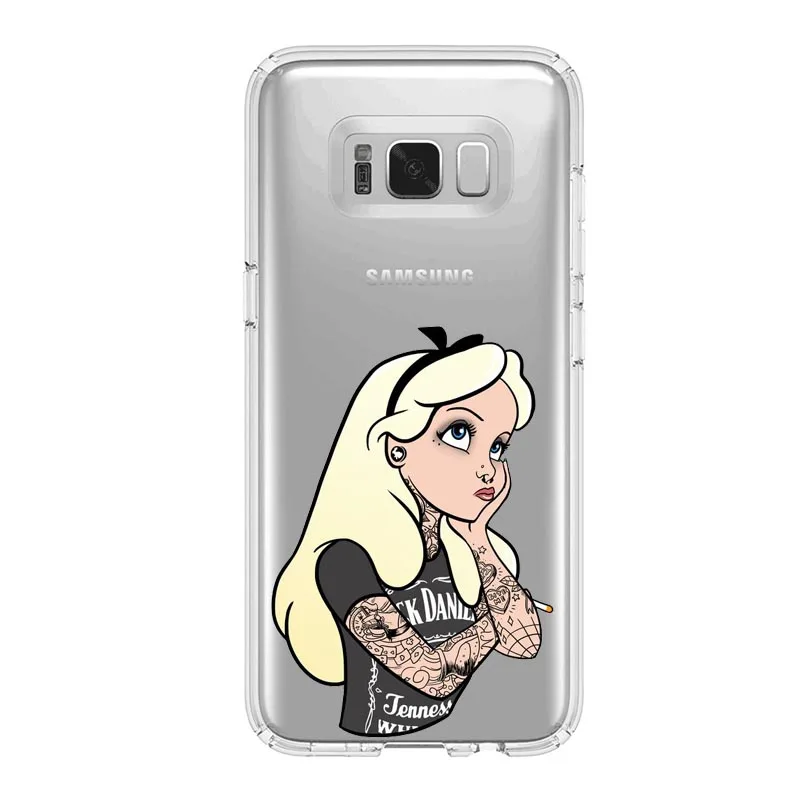 Мягкий ТПУ чехол для телефона с рисунком девушки панк жасмин принцесса SamsungNOTE10 S10