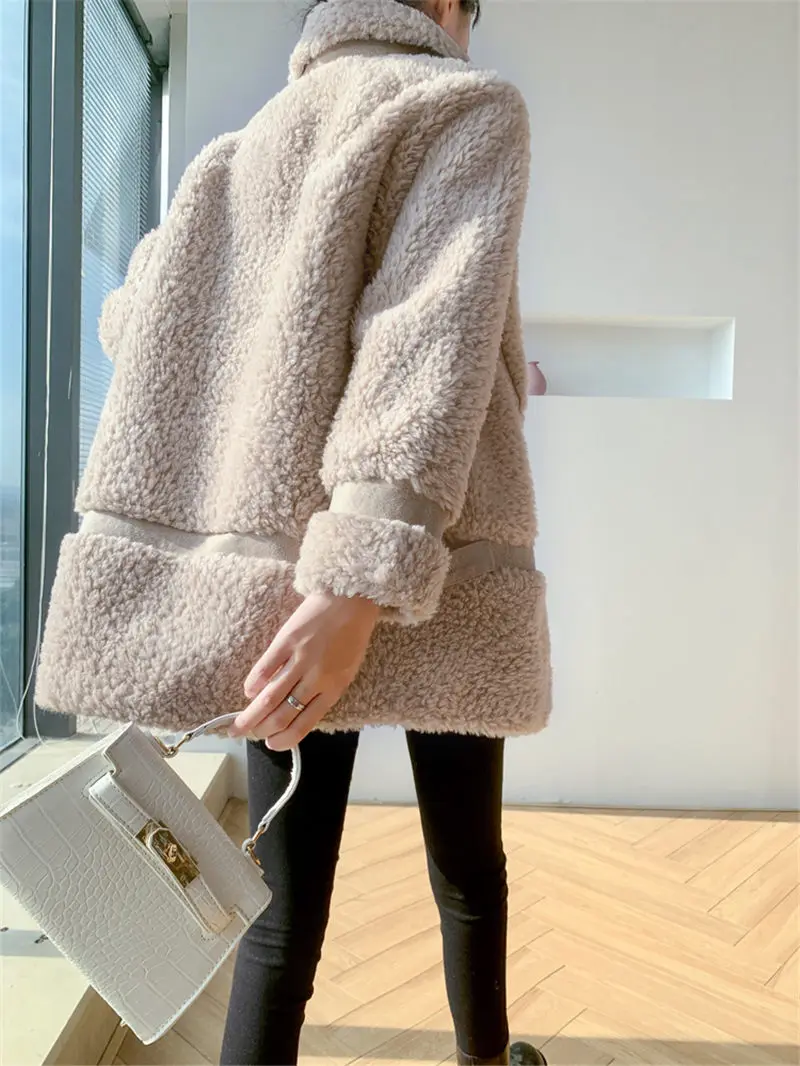 Женское меховое пальто новинка осень/зима 2020 из овчины в Корейском стиле