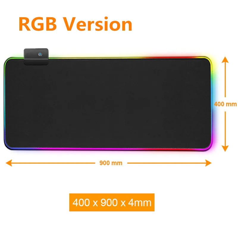 RGB 40 x 90 cm Большой коврик для мыши игровой коврик для мыши геймер Коврик для мыши RGB коврик для мыши XXL компьютерный коврик с подсветкой коврик Mause ковер для мыши настольная клавиатура - Цвет: RGB 40 x 90 cm