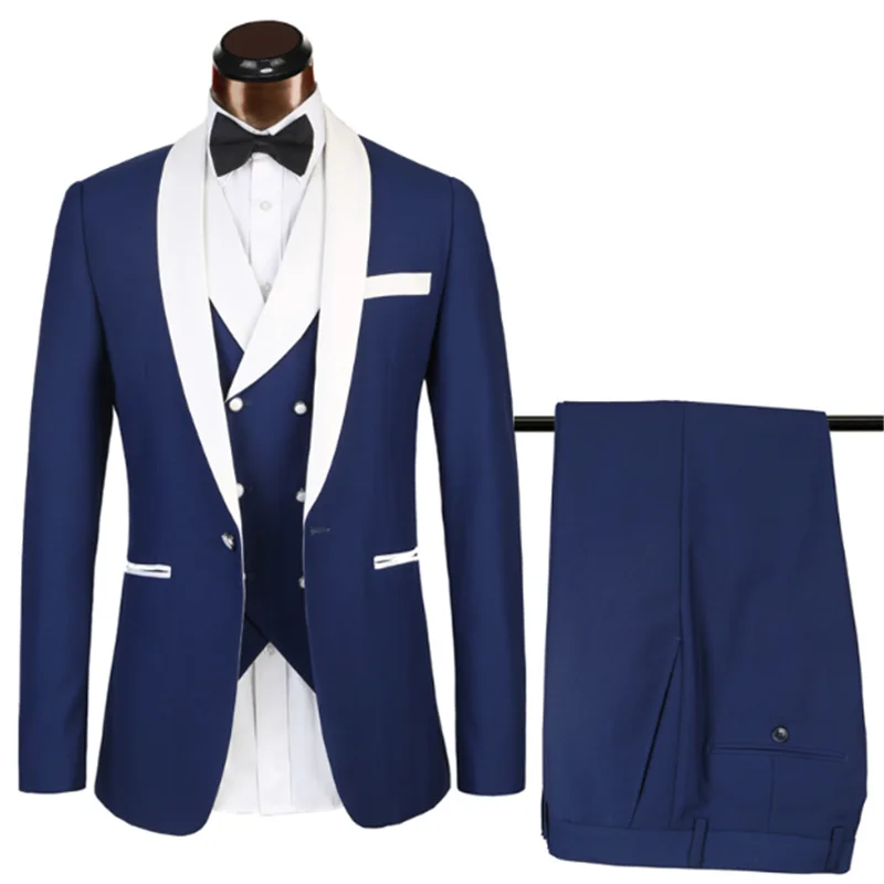 

2020 New Men's Business Slim Suit Jacket Jaqueta Masculino Clothing Abiti Da Cerimonia Vestido Formal Trouwjurk Blue Color Coat