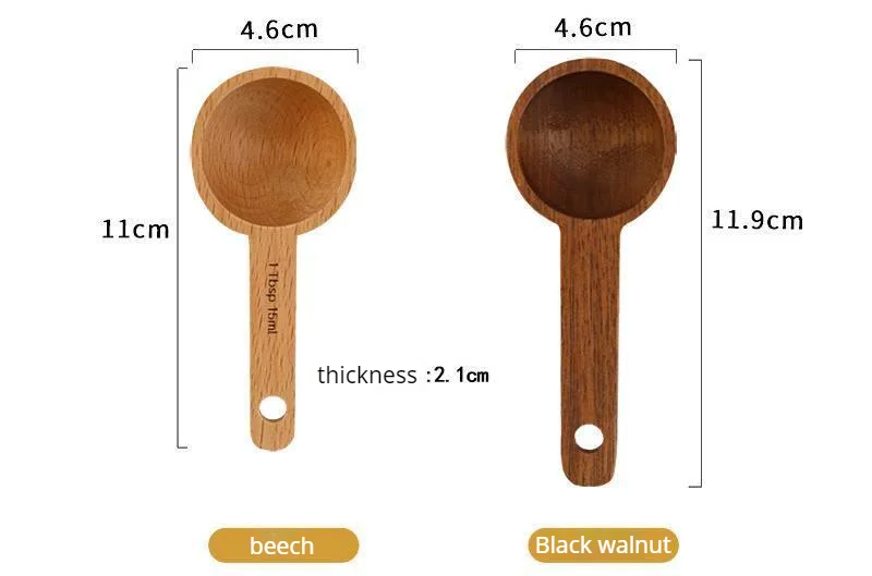 Ложка мерная ручная из древесины черного ореха и бука 15 мл | Дом сад