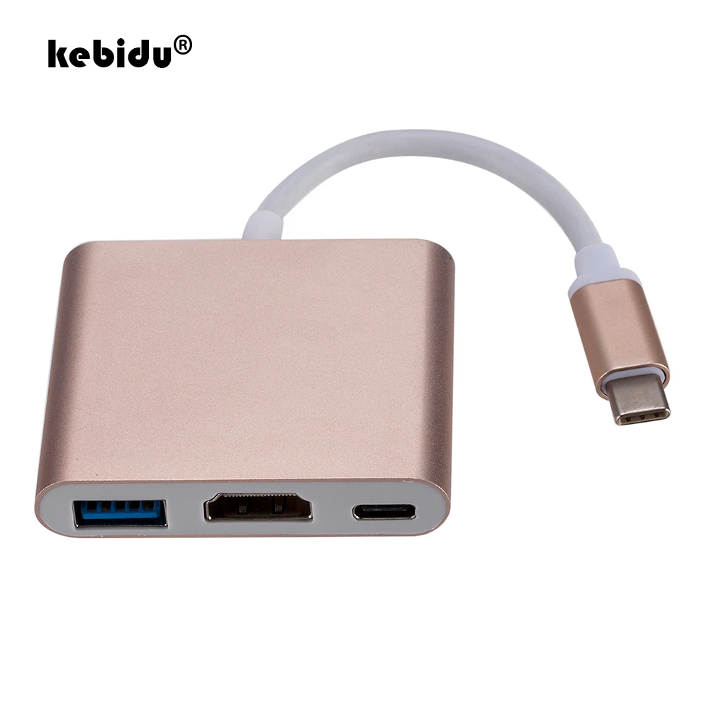 Адаптер kebidu Type c HDMI совместимый преобразователь Usbc совместимый/USB3.0/Type C адаптер