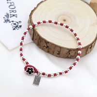 925 sterling silver abacus flower anklets for women hand woven red rope beads bracelet on the leg female retro jewelry jl002