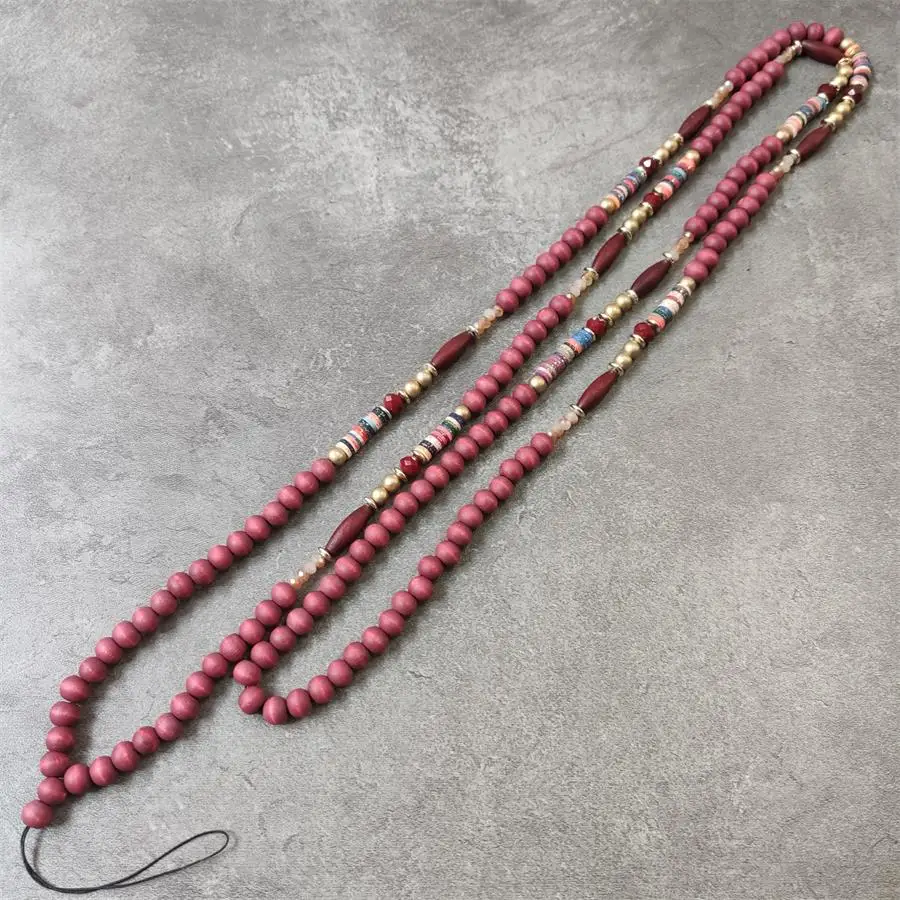 Телефон шейный ремешок Ремешок для ключей Висячие цепи ID карты Boho деревянный шарик брелок ремешок для девочек