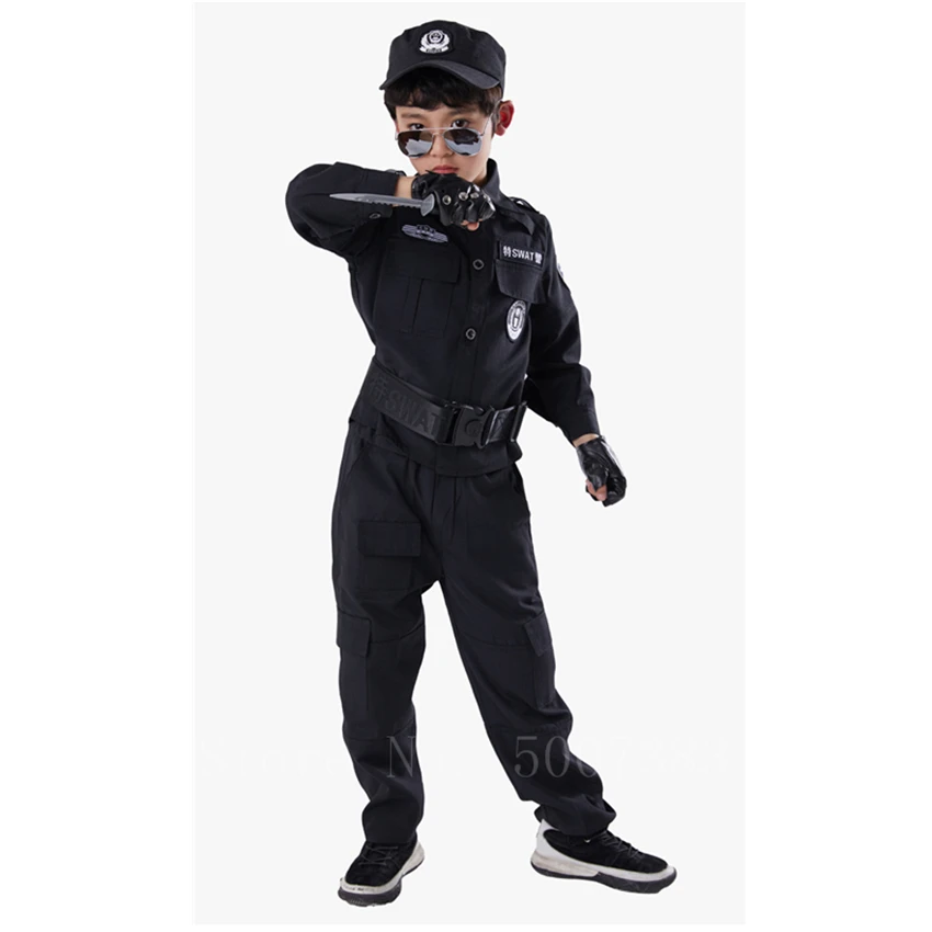 Полицейская детская военвечерние полицейская армейская униформа для девочек и