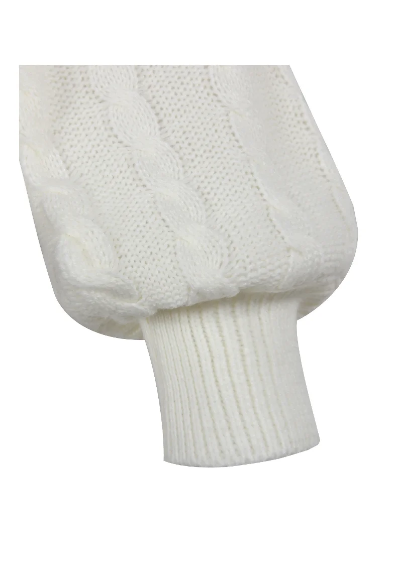 

Long Sleeve Plunge V-neckKnitted Sweater Women Jumpers White Pullovers Sweaters Autumn Winter Jumpers