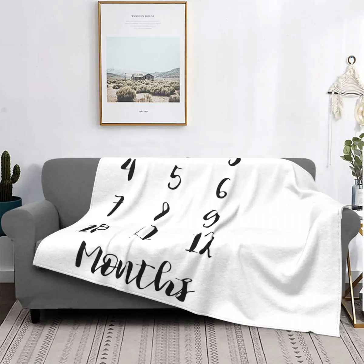 

Month To Month Baby Milestone Blankets Coral Fleece Monthly Record Growth Baby Warm Throw Blanket for Bedding Car Bedspreads