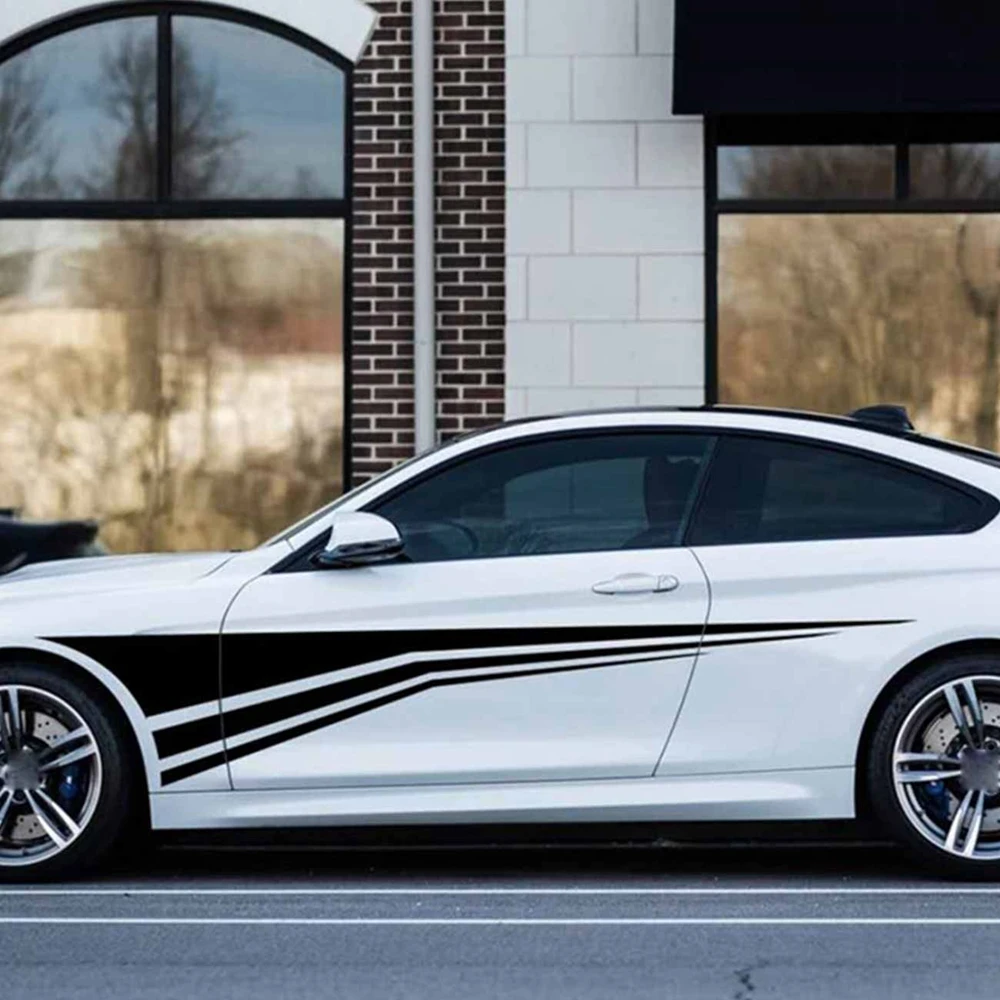 

Car Side Stickers Flame Pattern Waistline Stripe Sticker Racing Sports Decal Auto Vinyl Film Stickers Universal Car Accessories