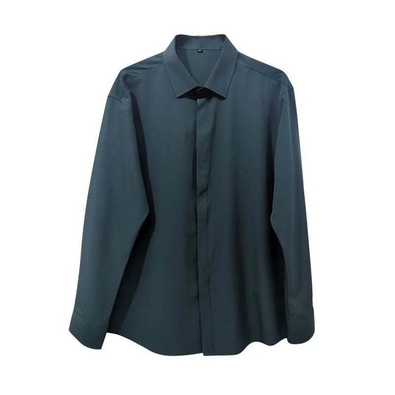 

Men Shirts Summer Solid Color Handsome Long Sleeves Shirt For Male Turn-down Collar Loose Vintage Long Sleeve Shirt Men Clothing