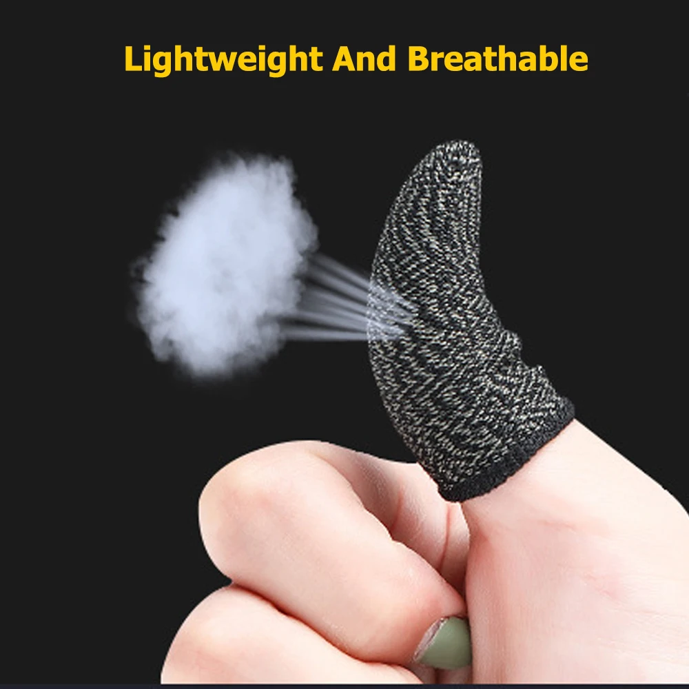 

2pcs/1pc Gaming Finger Sleeve Breathable For Games Anti-Sweat Touch Screen Finger Cots Cover Sensitive Mobile Touch TXTB1
