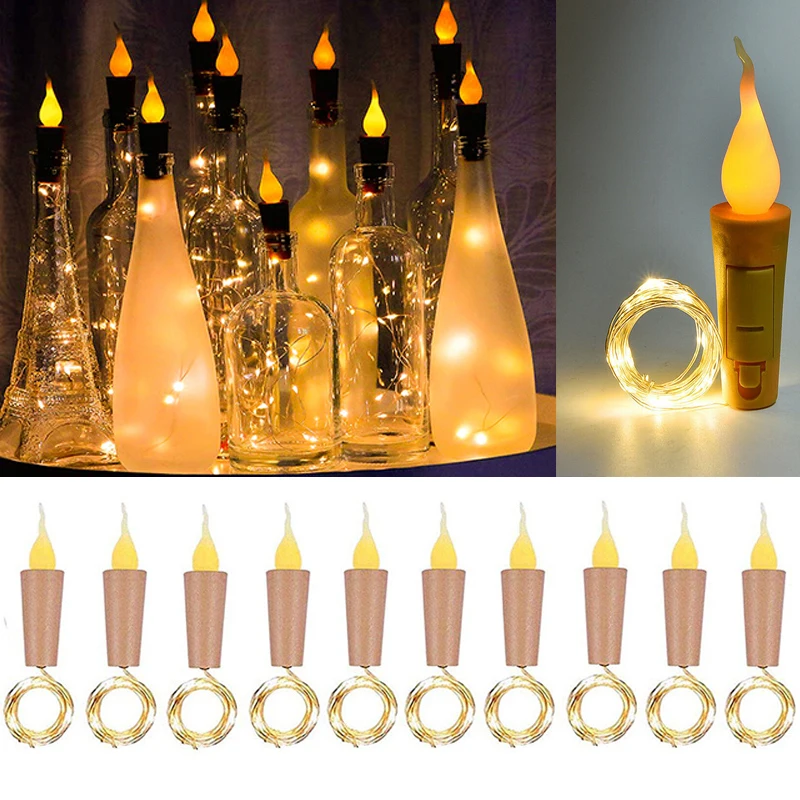 Светодиодная свеча с пробкой 10 светодисветодиодный сказочная гирлянда из медной