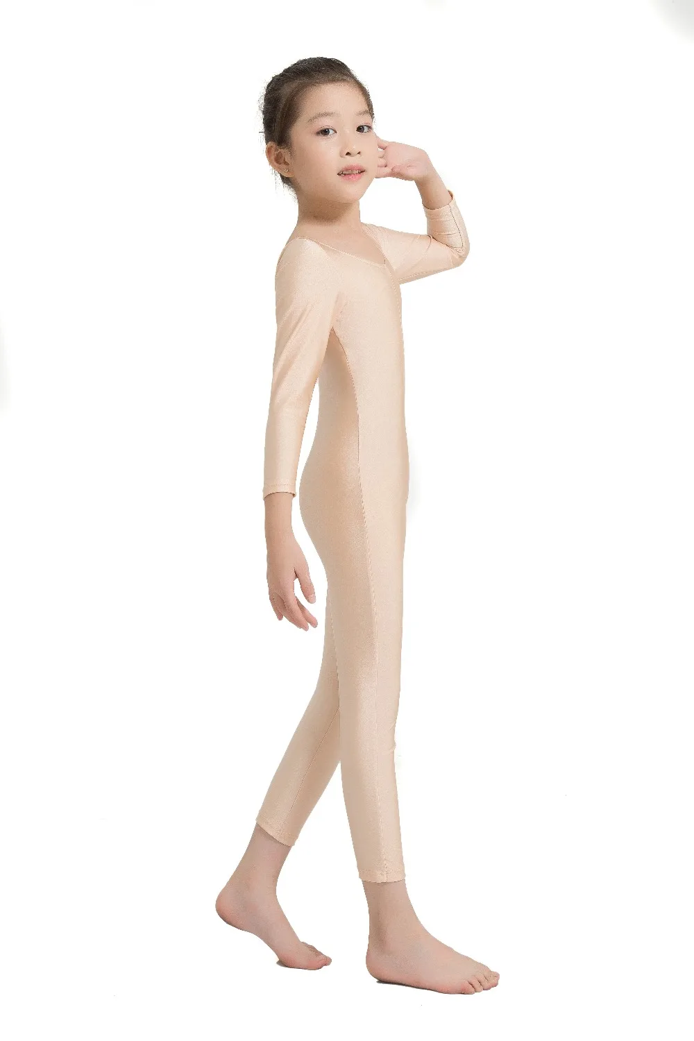 Детский комбинезон из спандекса с длинным рукавом и глубоким круглым вырезом