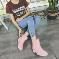 new womens chelsea rain boots ladies ankle slip on pvc non slip girls student fashion casual shine style best sellers promotion