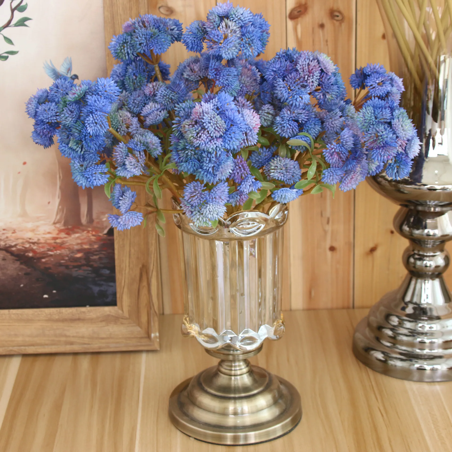 

5 Pcs/lot Artificial Plants 6 Heads Succulents Cauliflower Soft Gum Fine Fruit Plant Bouquet for Home Table Decoration Flores
