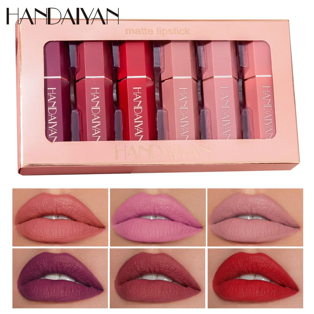 

6 Colors/Set Cigarette Lipstick Velvet Makeup Long Lasting Matte Waterproof Lip Balm Make Up Cosmetics Gift TSLM1