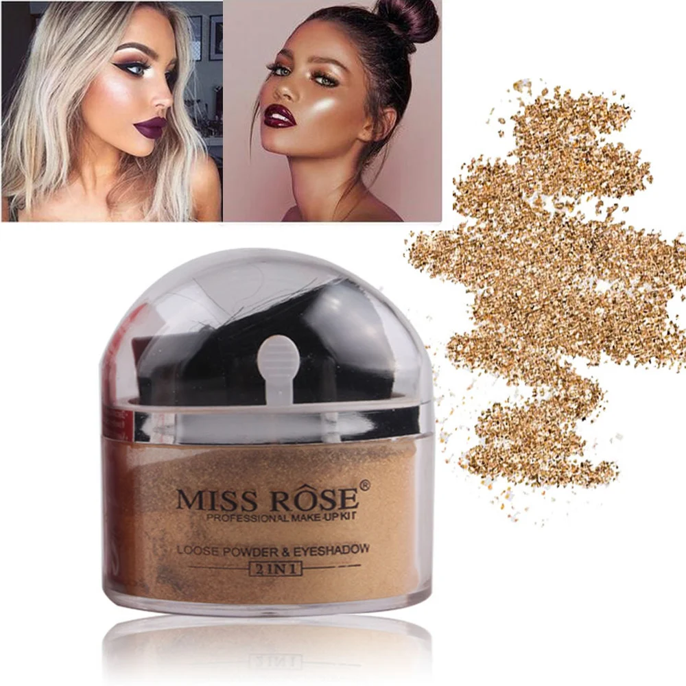 Miss Rose diamond glitter highlighter powder Золотой Серебряный пигмент стойкий водостойкий