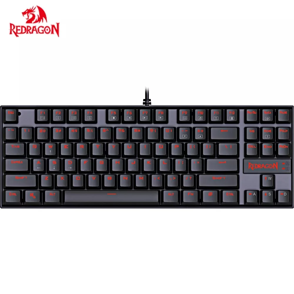 

Redragon K552 TKL Gaming Mechanical Keyboard, RED LED Backlight Switches Blue Clicky Touch 87 Keys Keyboard for PC Gamer