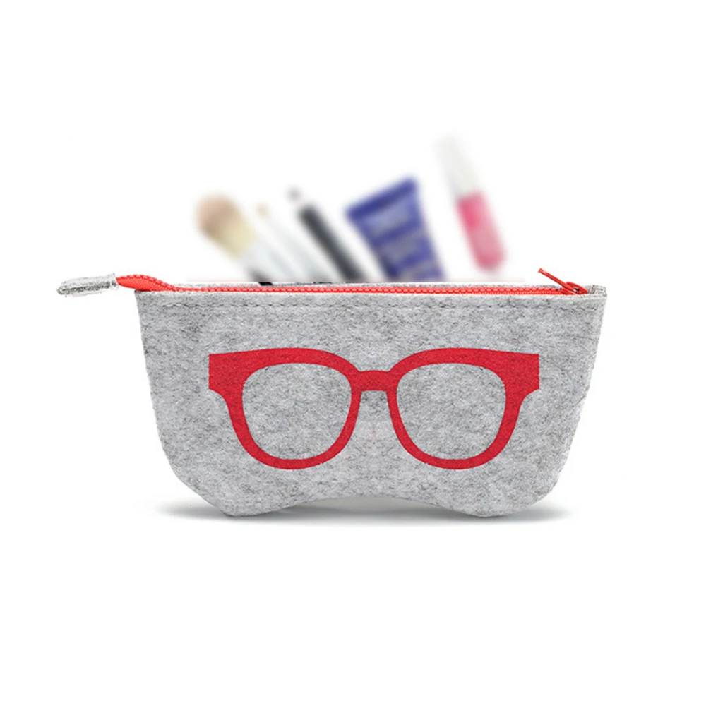 Фетровый Чехол для очков на молнии футляр Защитная сумка хранения аксессуары
