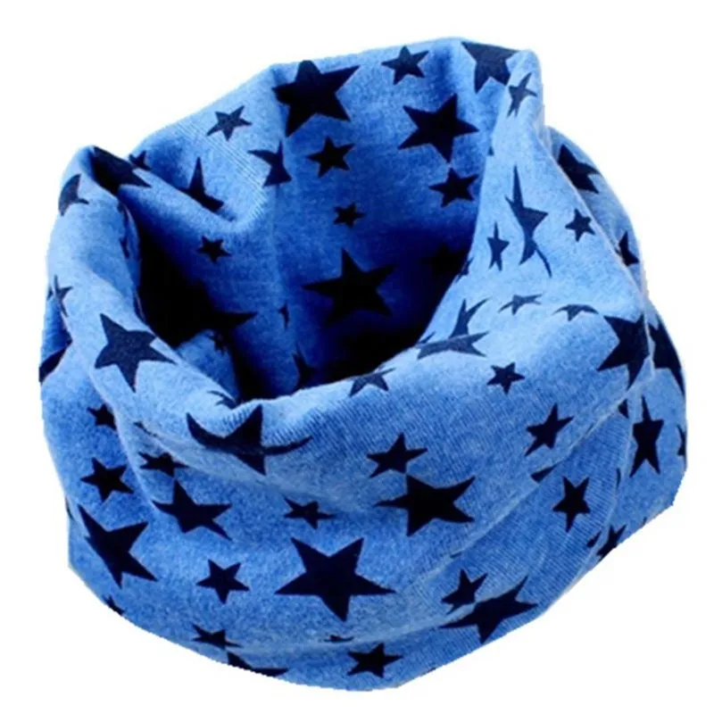star blue Новинка года; сезон осень-зима; Детский многофункциональный теплый шейный платок с воротником; детский хлопковый шарф - Цвет: star blue