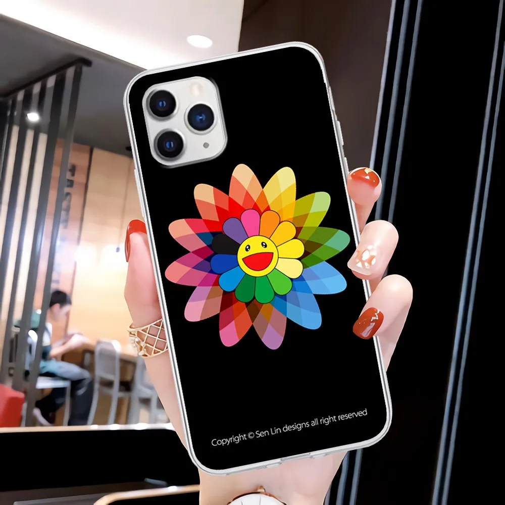 

Elegant Murakami Sunflower Transparent Phone Cover Clear Case For Iphone 12 11 Pro Xs Max 6s 7 8 Plus Xr Xs X 5s Se 2020