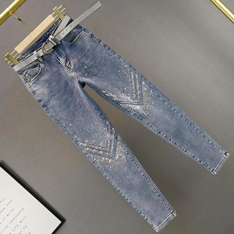 Женские джинсы-скинни с высокой талией весна-осень 2021 | Женская одежда