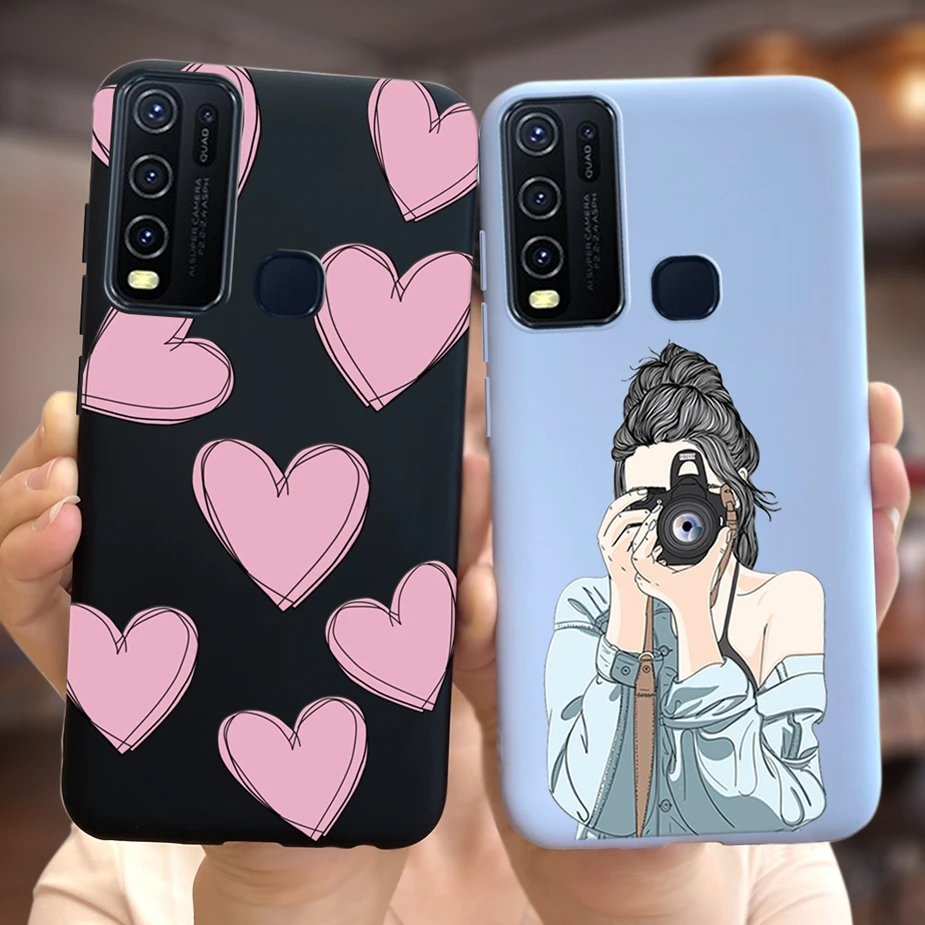 ДЛЯ Vivo Y30 Y50 чехол 1935 1938 мягкий силиконовый милый с подсолнухами бабочками для Y 30 50