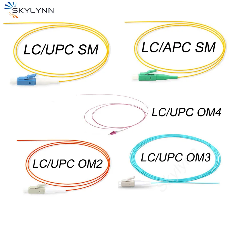 

50 PCS LC Connector Pictails, 1.5 Meter Single Mode G657A2 Multi Mode OM2/OM3/OM4 0.9mm LSZH Jacket Fiber Optic Pigtails