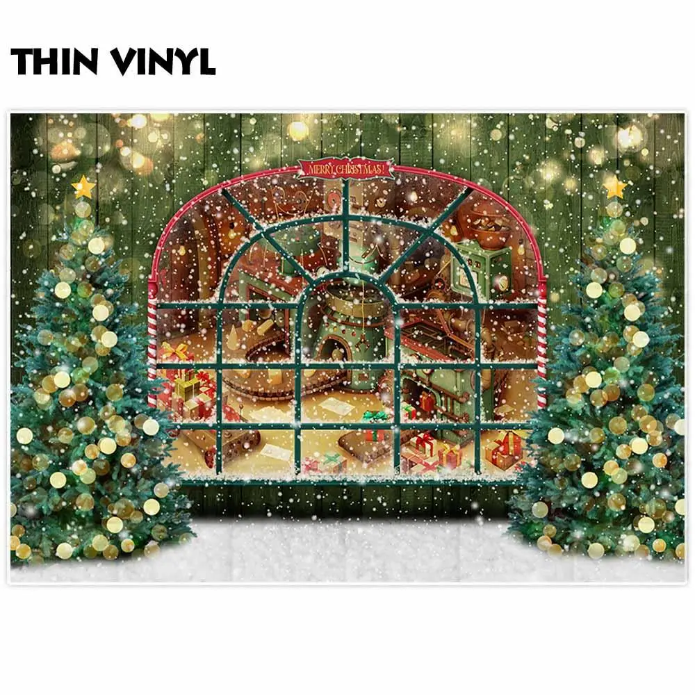 Фон Funnytree для фотостудии Фотография задник Зимнее дерево подарок окно боке