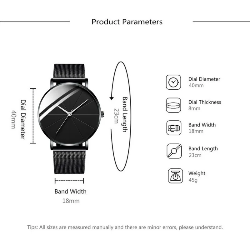 

2021 Minimalist Men's Fashion Watches Simple Men Business Ultra Thin Stainless Steel Mesh Belt Quartz Watch reloj hombre