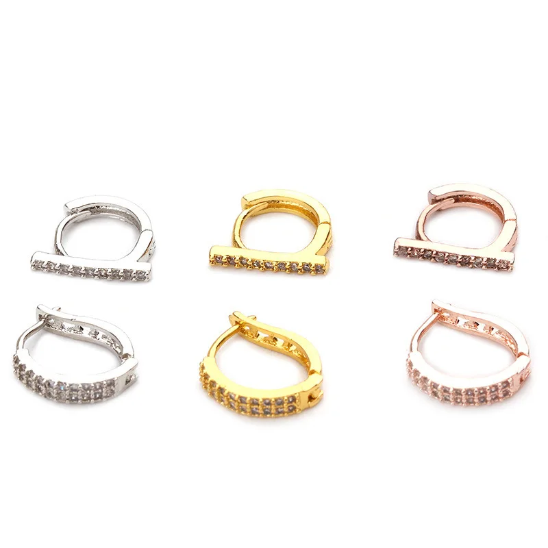 1PC Silver And Gold Color Tiny Cubic Zirconia Huggie Hoop Earring Cartilage Helix Conch Lobe Ear Piercing Jewelry | Украшения и