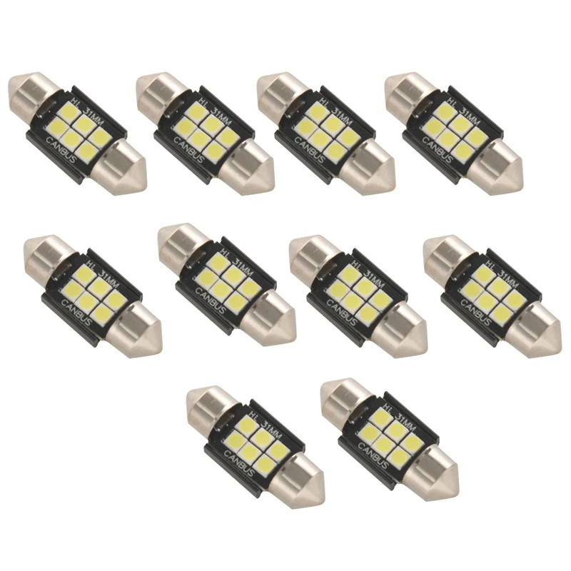 

20Pcs Extremely Bright 400 Lumens 3020 Chipset Canbus Error Free Led Bulbs For Interior Car Lights 31Mm Festoon De3175