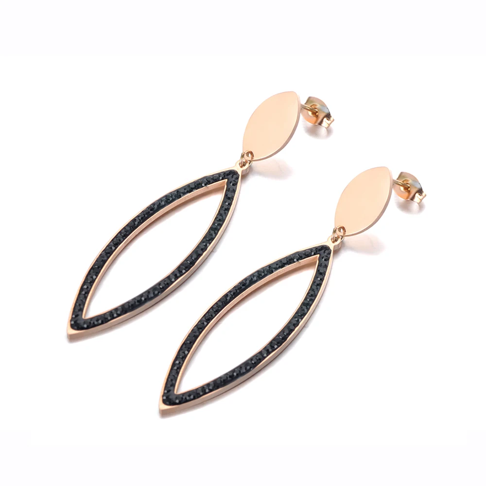 JeeMango модные серьги из нержавеющей стали с геометрическим конским глазом