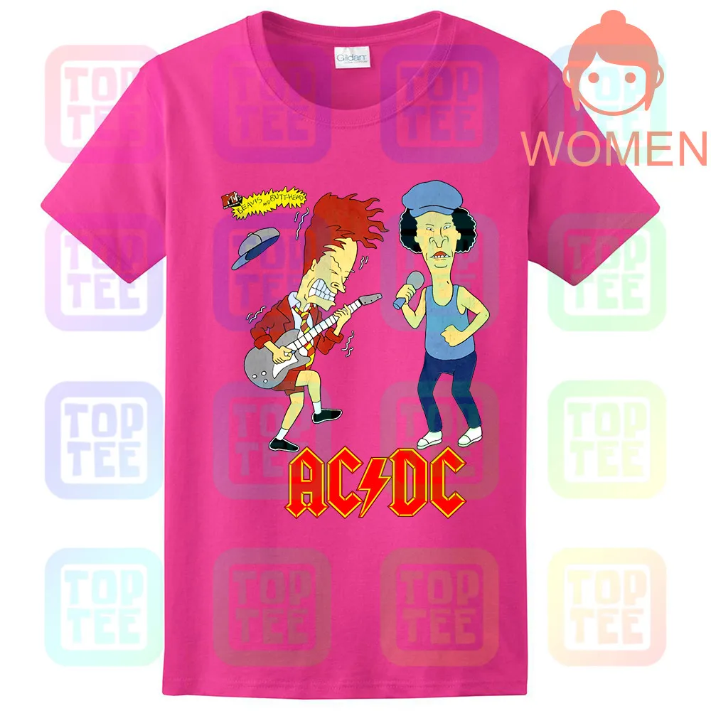 WOMEN-ROSE Ограниченная серия! 1996 AC/DC Beavis and Butthead футболка тяжелый хлопок США размер - Цвет: WOMEN-ROSE