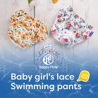 happyflute 3 sizes infant children leakproof nappy newborn baby high quality swimming girls lace cartoon printed cloth diaper
