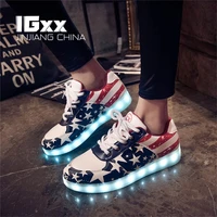 igxx led light up shoes light for men usa star led sneakers usb recharging shoes women glowing luminous flashing shoes led kids